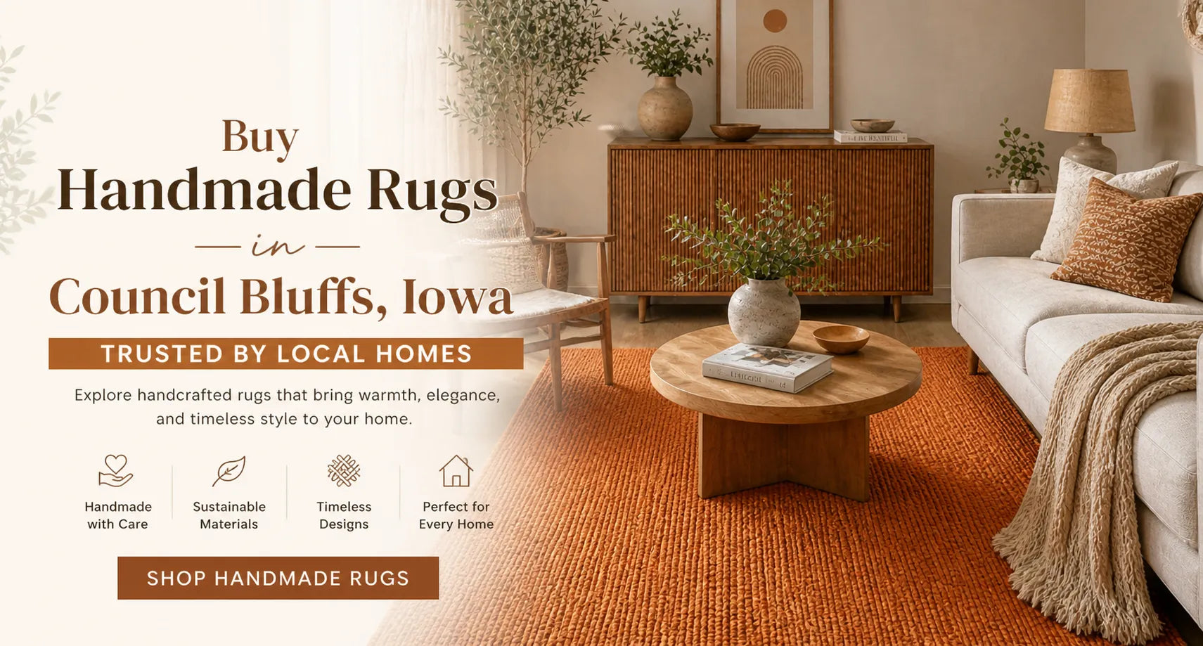 Buy Handmade Rugs in Council Bluffs, Iowa – Trusted by Local Homes