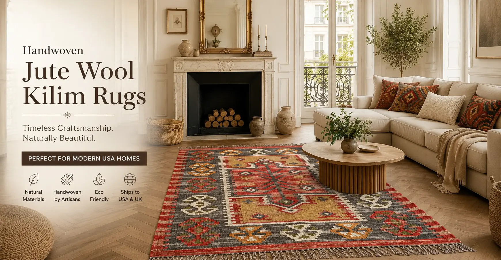 Why Handwoven Jute Wool Kilim Rugs Are a Timeless Choice for Modern USA Homes