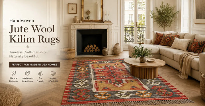 Why Handwoven Jute Wool Kilim Rugs Are a Timeless Choice for Modern USA Homes