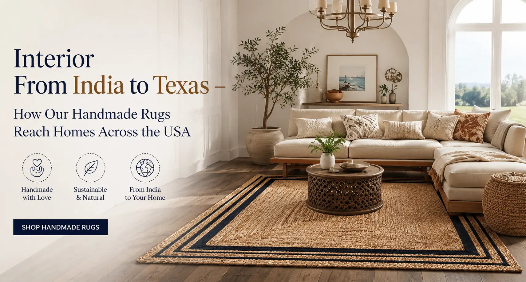 From India to Texas – How Our Handmade Rugs Reach Homes Across the USA