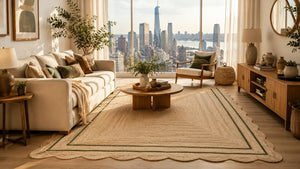 Scalloped Rug 8x10: The Perfect Handmade Jute Rug for Stylish New York Homes