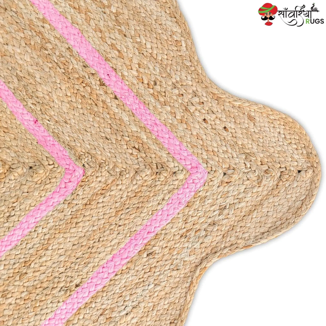 Wave Scalloped Natural Jute Runner – Multicolor