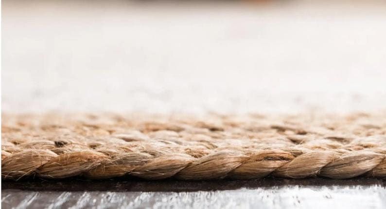 Handmade Round Jute Rug – Natural Bohemian Style Rug – Eco-Friendly Natural Fiber Floor Décor
