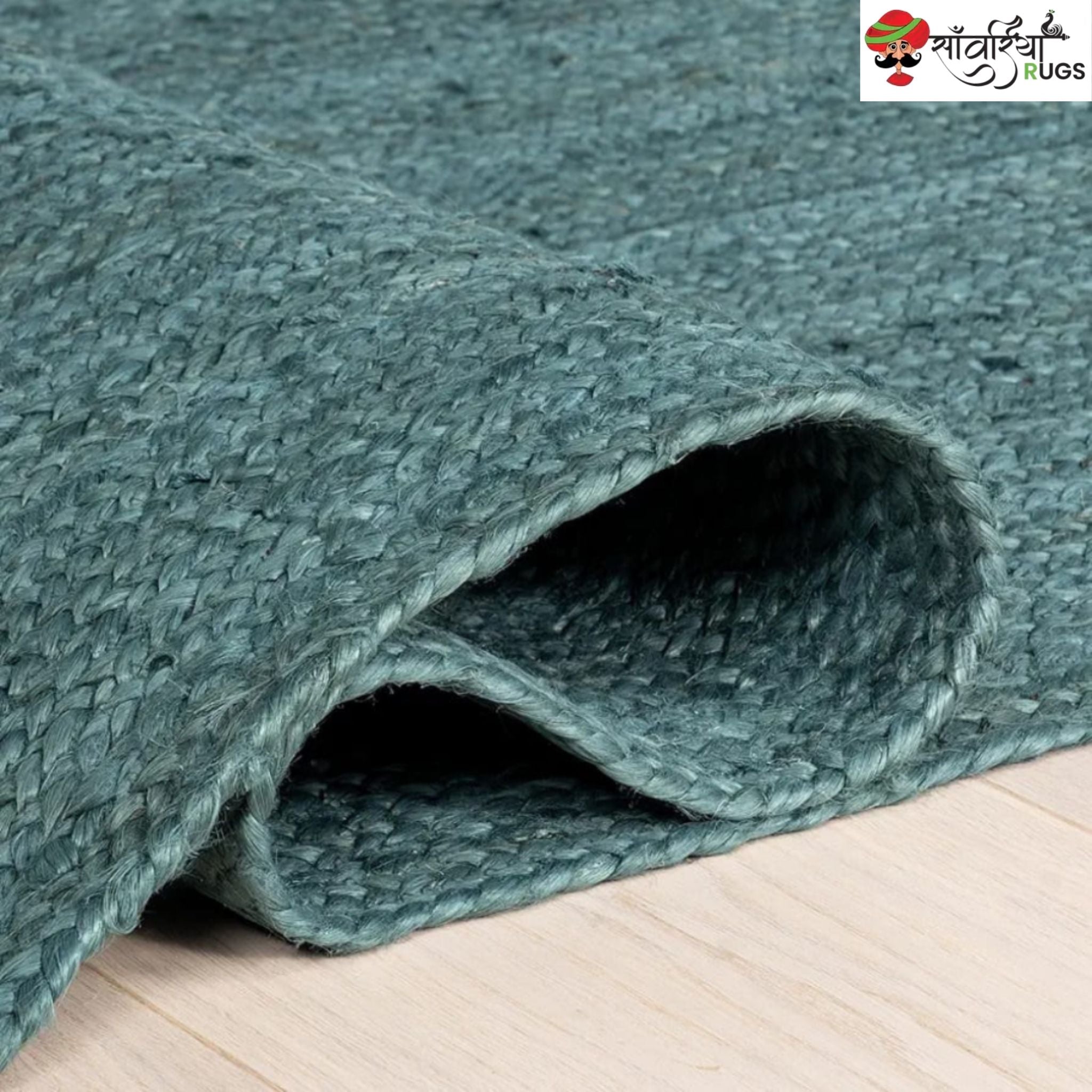 Multicolor Braided Jute Area Rug – Handmade Natural Fiber Carpet