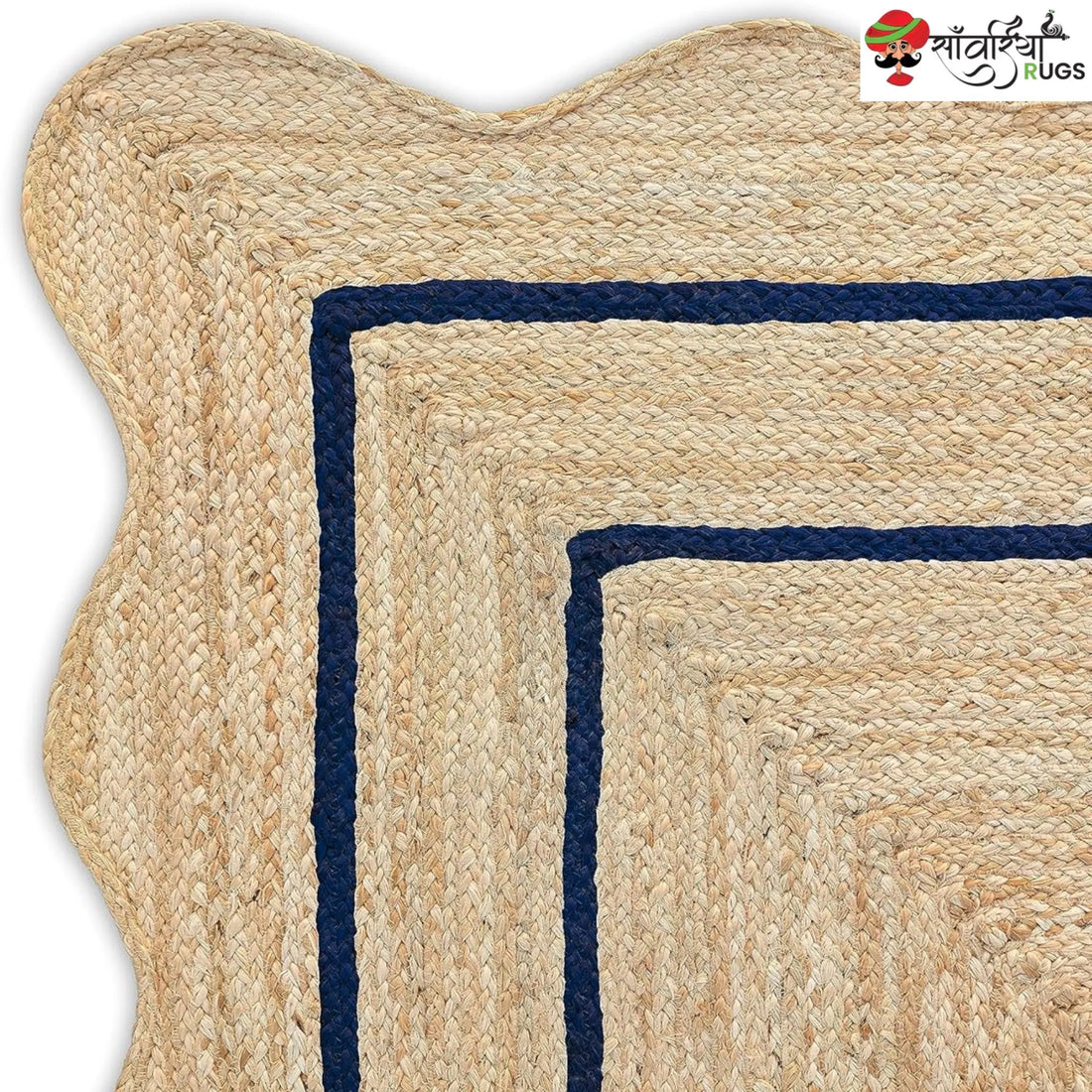 Wave Scalloped Natural Jute Runner – Multicolor