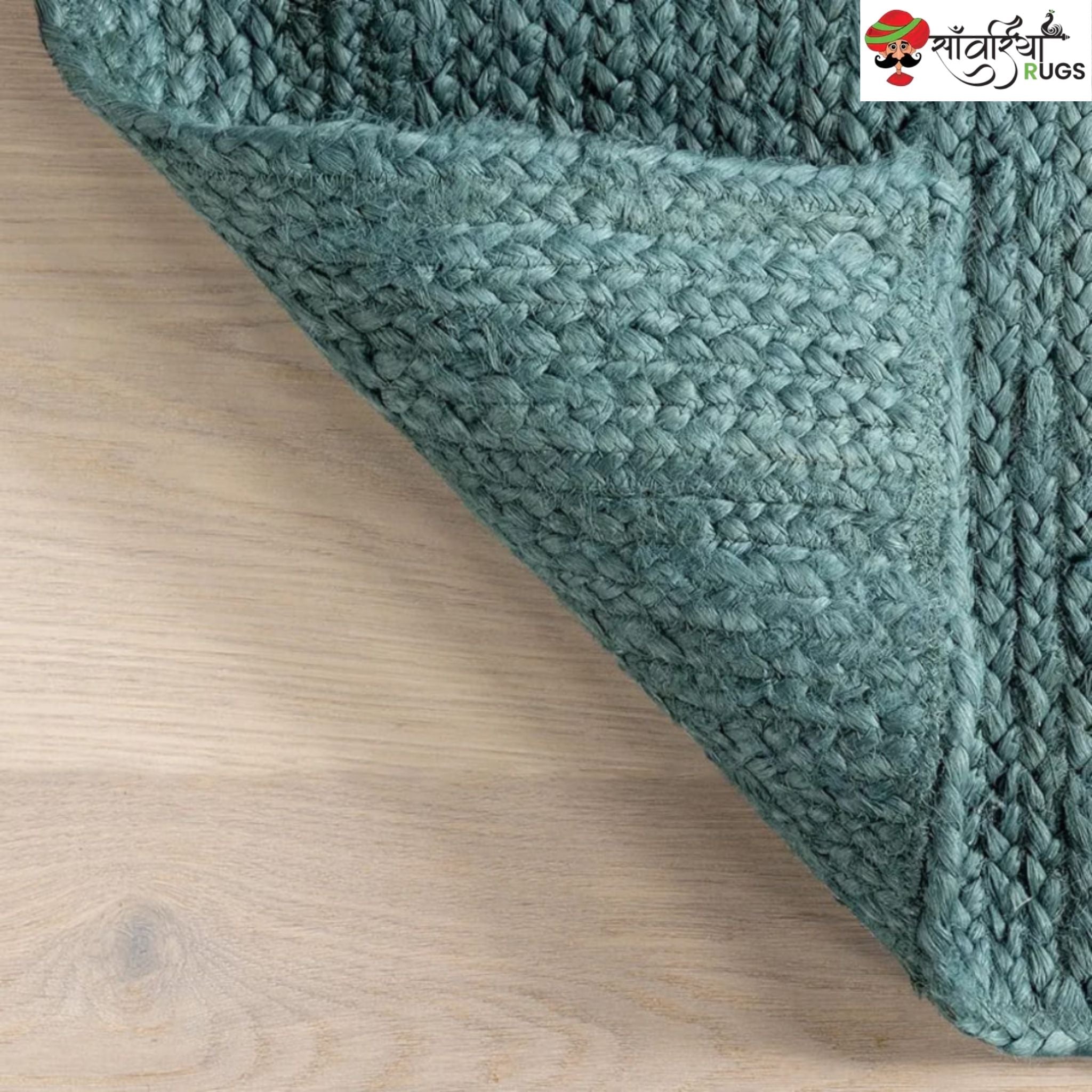 Multicolor Braided Jute Area Rug – Handmade Natural Fiber Carpet