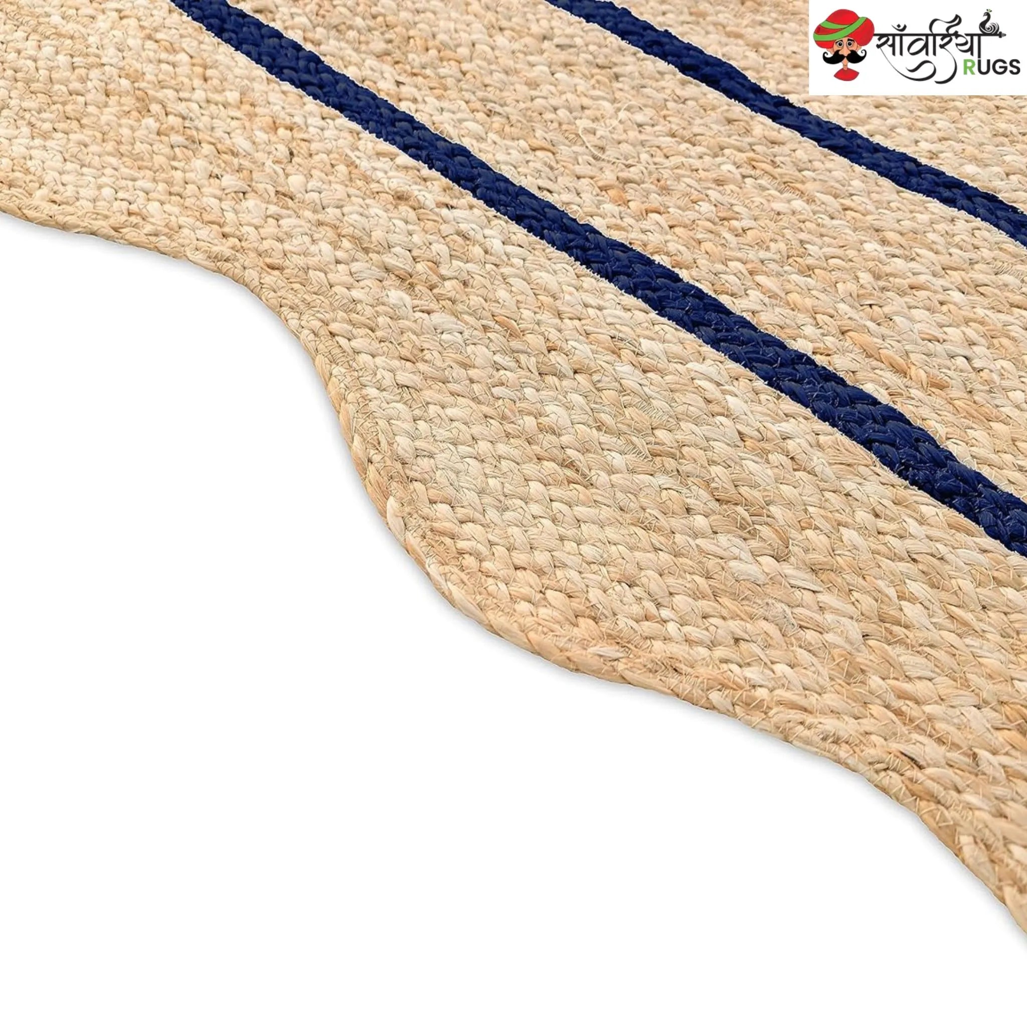 Wave Scalloped Natural Jute Runner – Multicolor