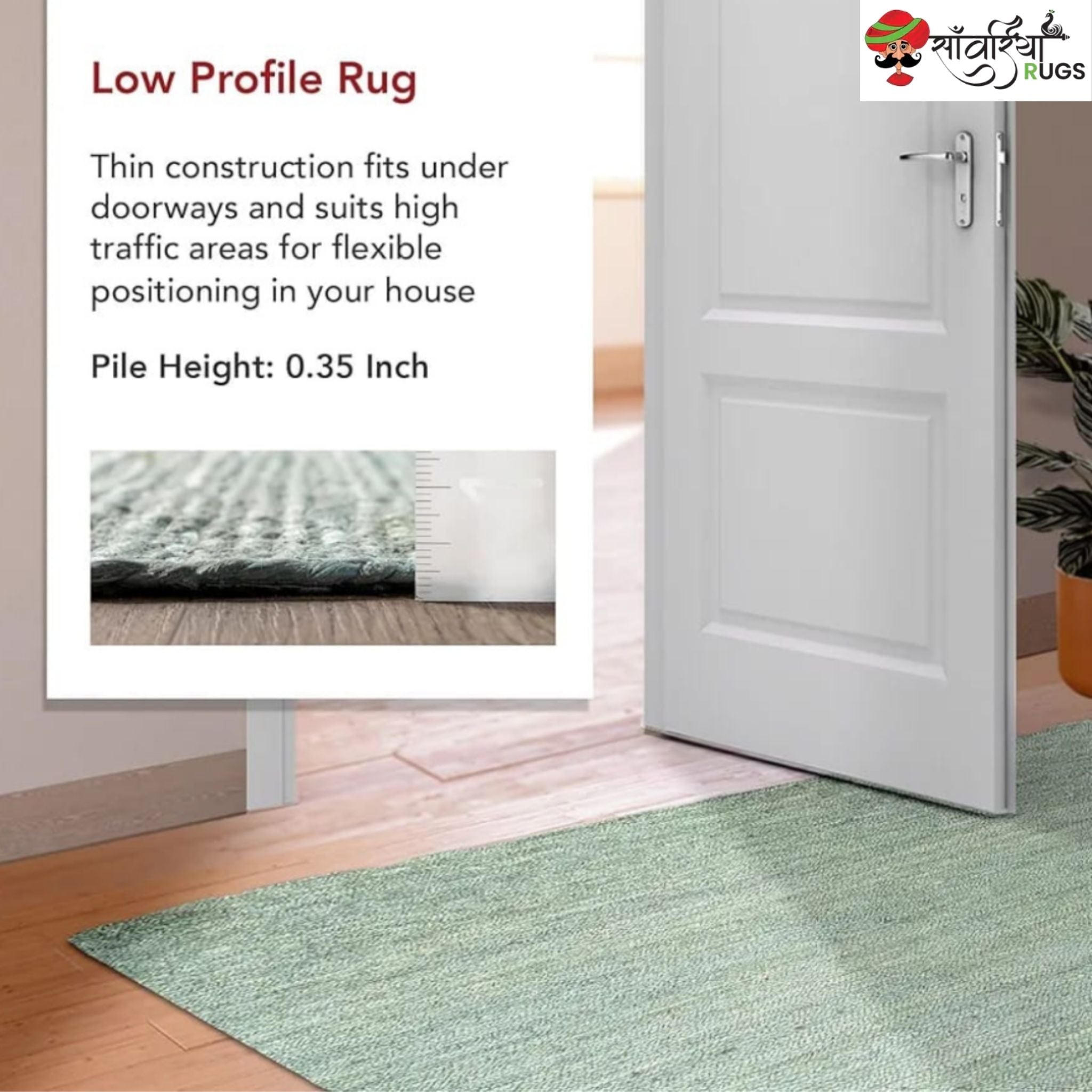 Multicolor Braided Jute Area Rug – Handmade Natural Fiber Carpet