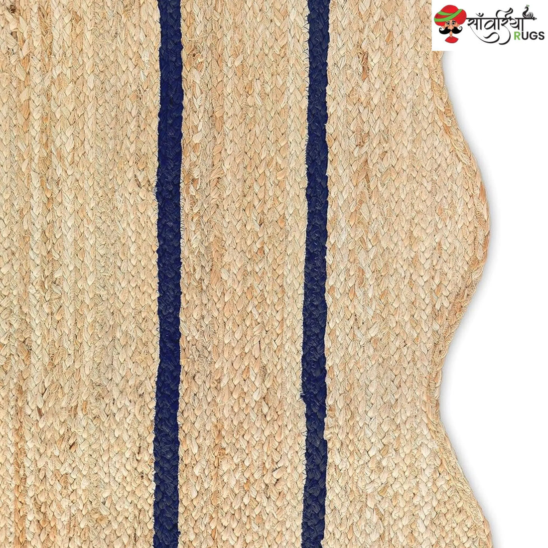 Wave Scalloped Natural Jute Runner – Multicolor