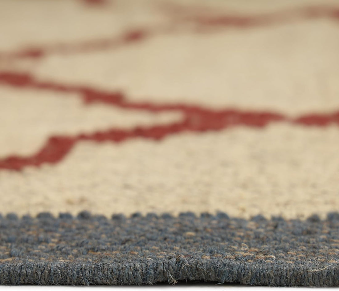 Handwoven Kilim Wool Jute Rug Geometric Pattern, Non-Slip, Versatile for Living, Bedroom & Kids Room