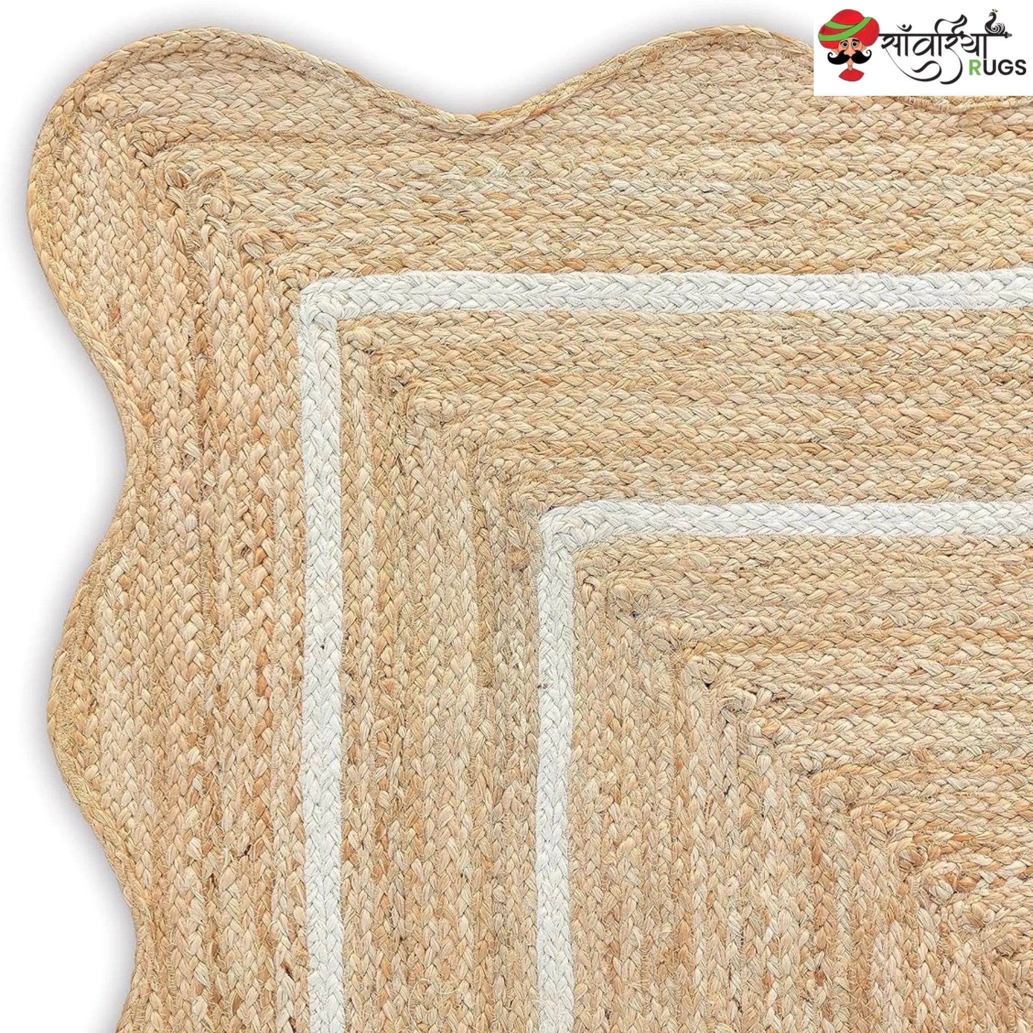 Wave Scalloped Natural Jute Runner – Multicolor