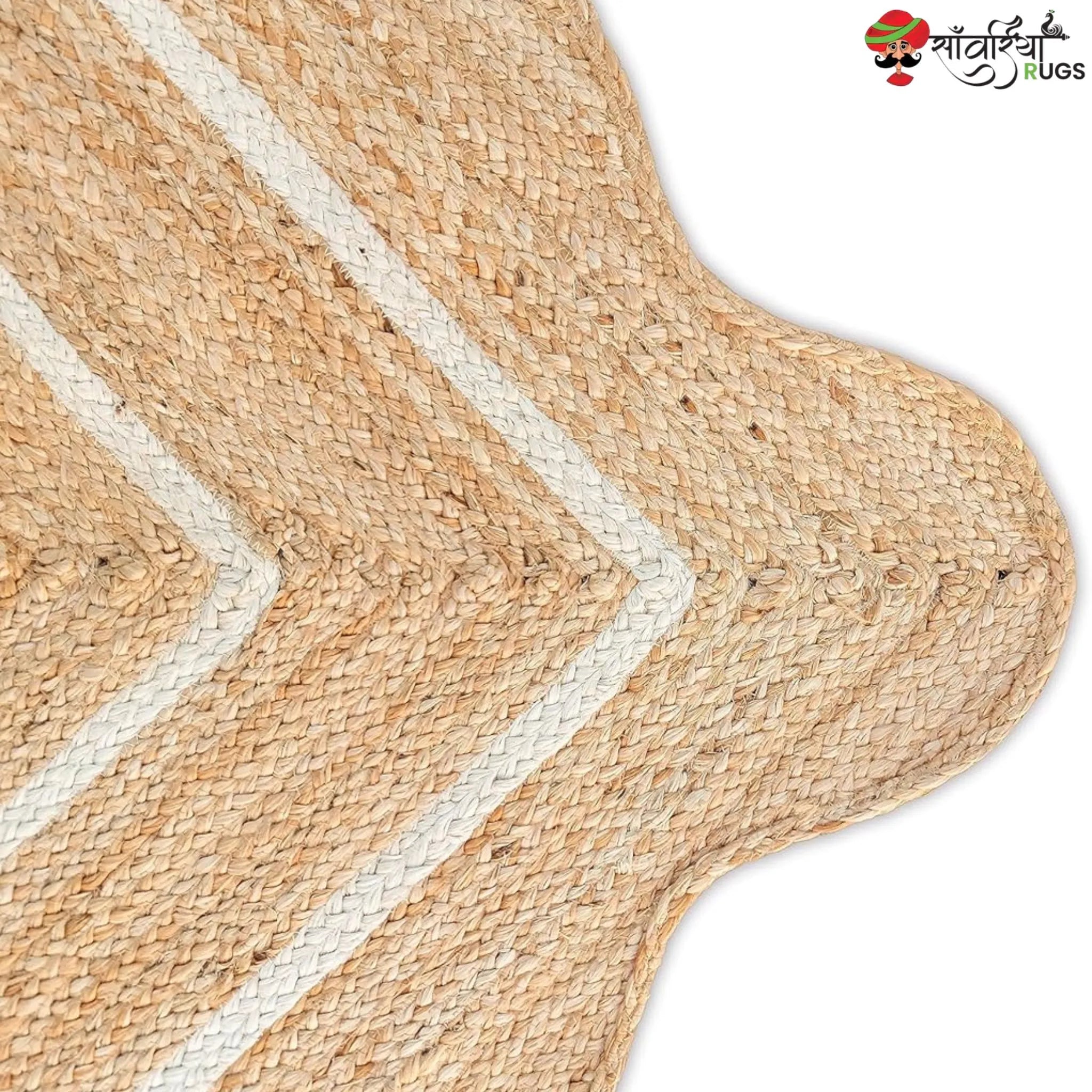 Wave Scalloped Natural Jute Runner – Multicolor