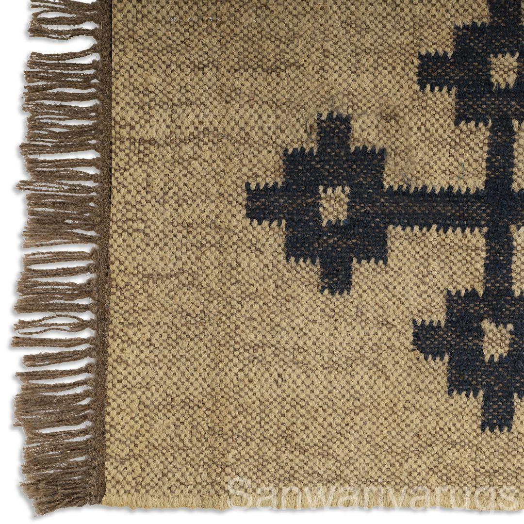 Handmade Kilim Rug  Handwoven Wool and Jute Rug Handmade Kilim Dhurrie Rug Motifs Oriental, Traditional Indian