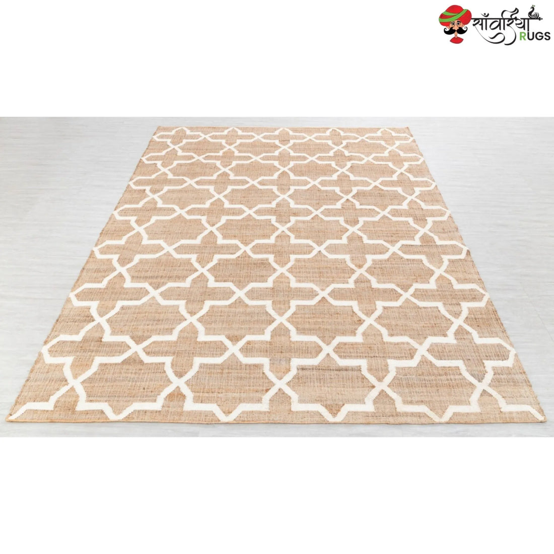 Handmade Boho Geometric Jute Cotton Rug