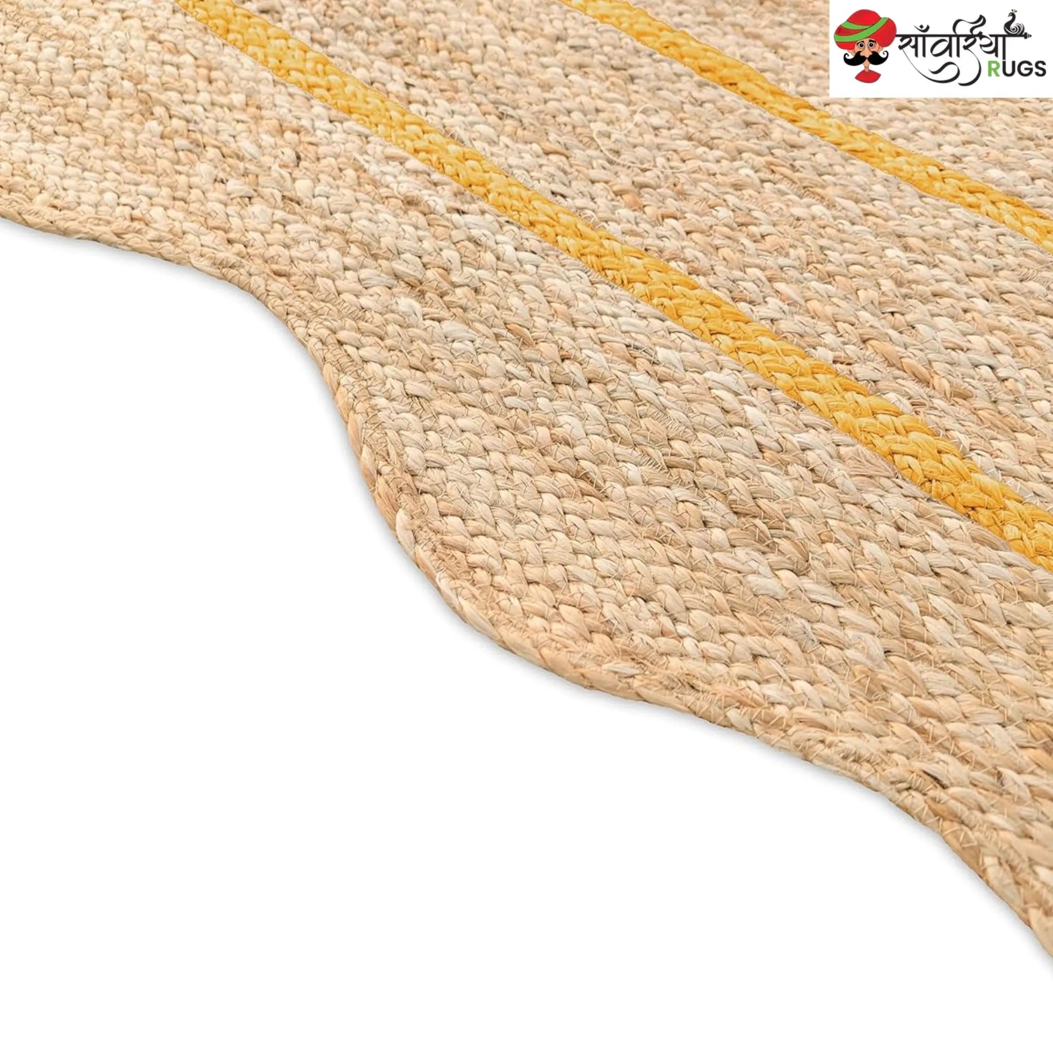 Wave Scalloped Natural Jute Runner – Multicolor