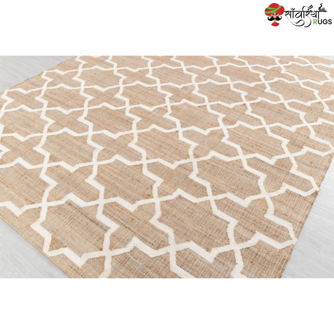 Handmade Boho Geometric Jute Cotton Rug