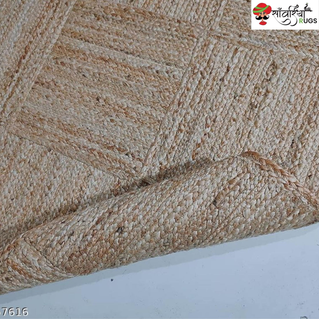 Handwoven Natural Jute Braided Rug – Boho Rustic Area Carpet