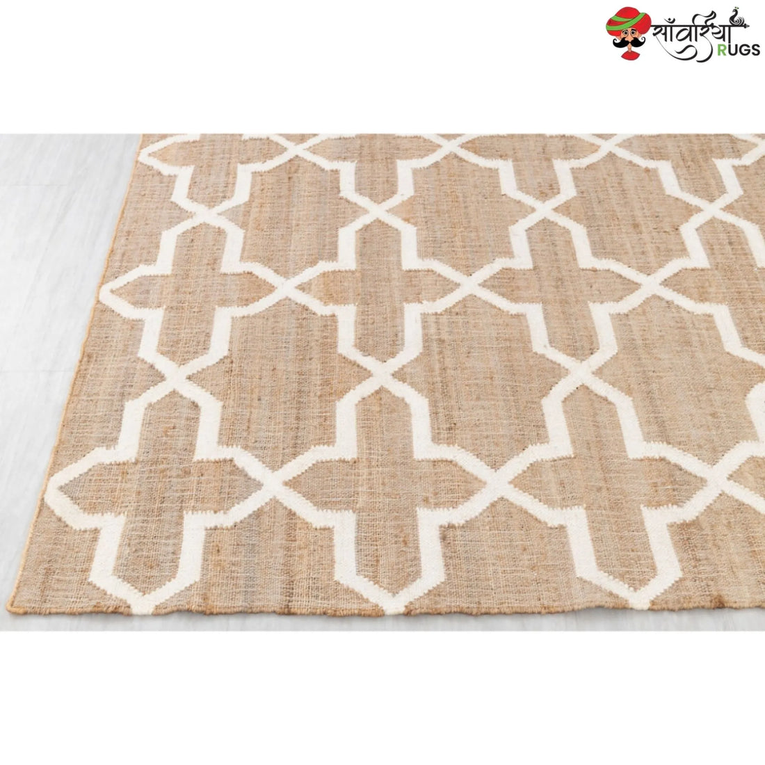 Handmade Boho Geometric Jute Cotton Rug