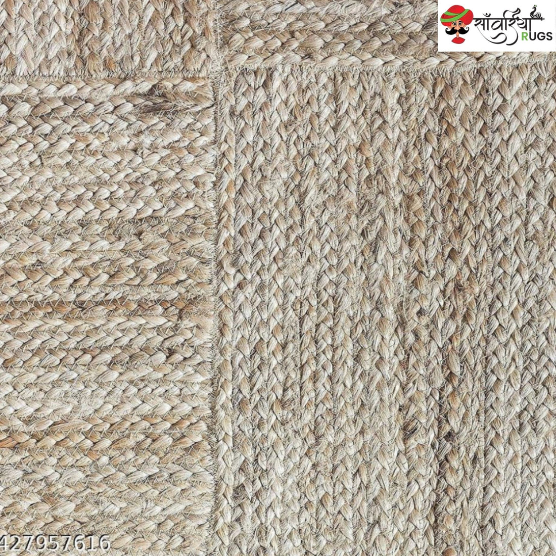 Handwoven Natural Jute Braided Rug – Boho Rustic Area Carpet