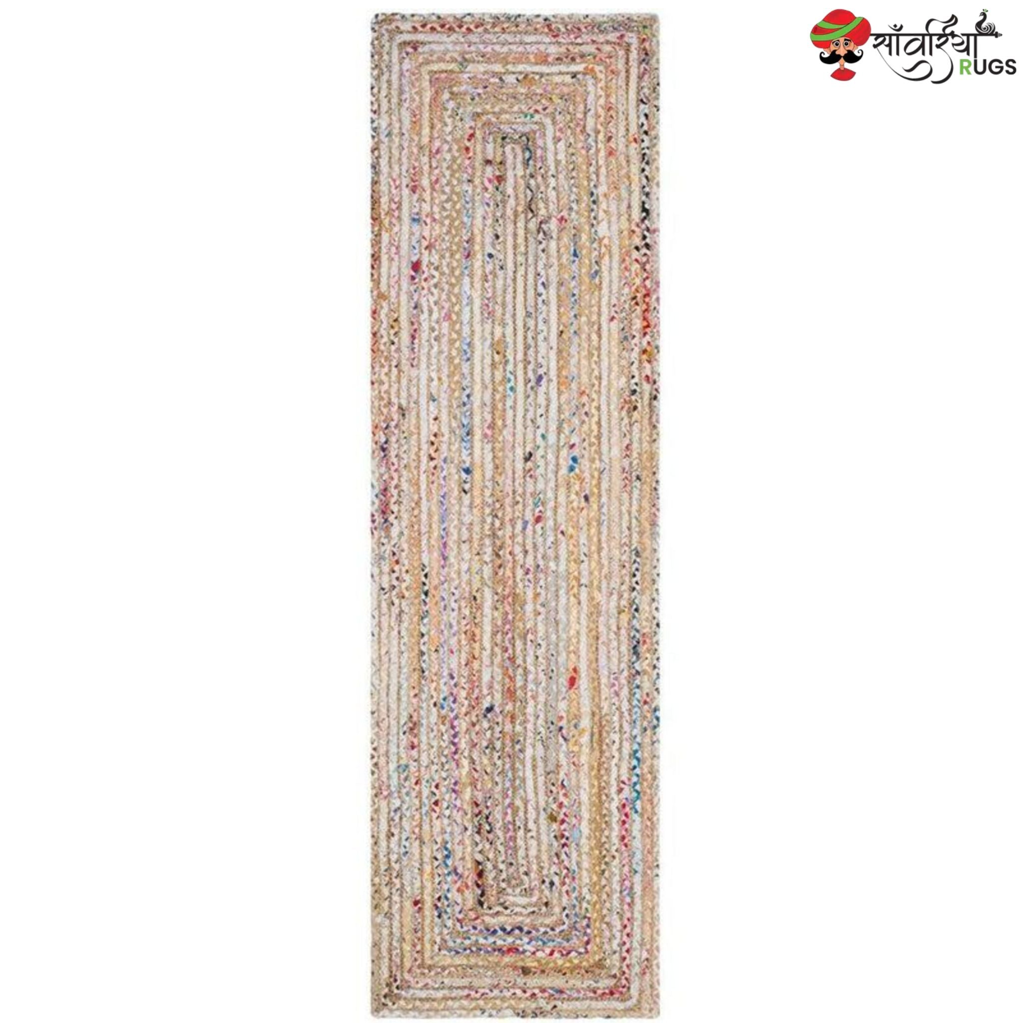 Braided Rug Runner – Multicolor Boho Chindi Carpet
