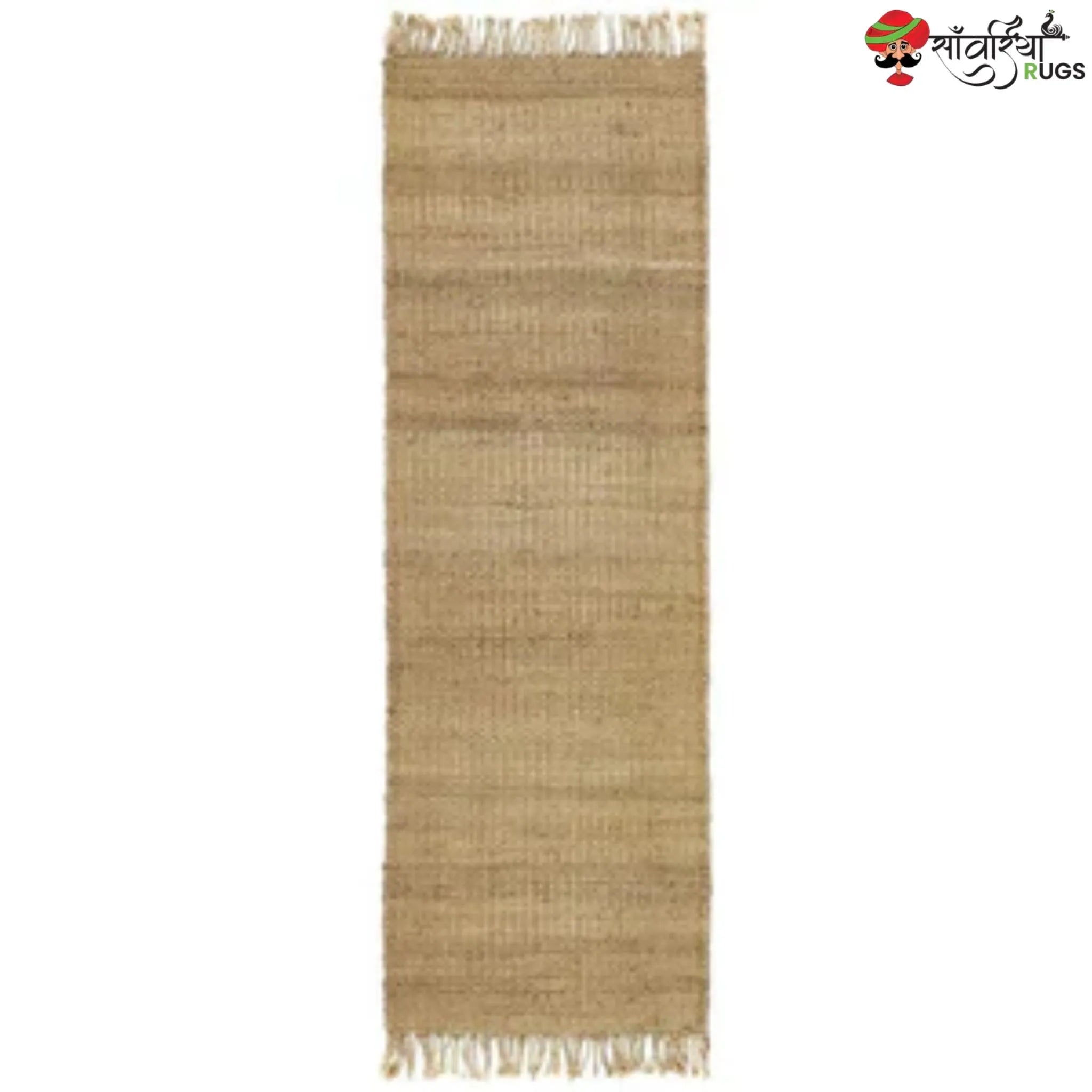 Handwoven Natural Jute Extra Long Runner Rug for Hallway & Kitchen
