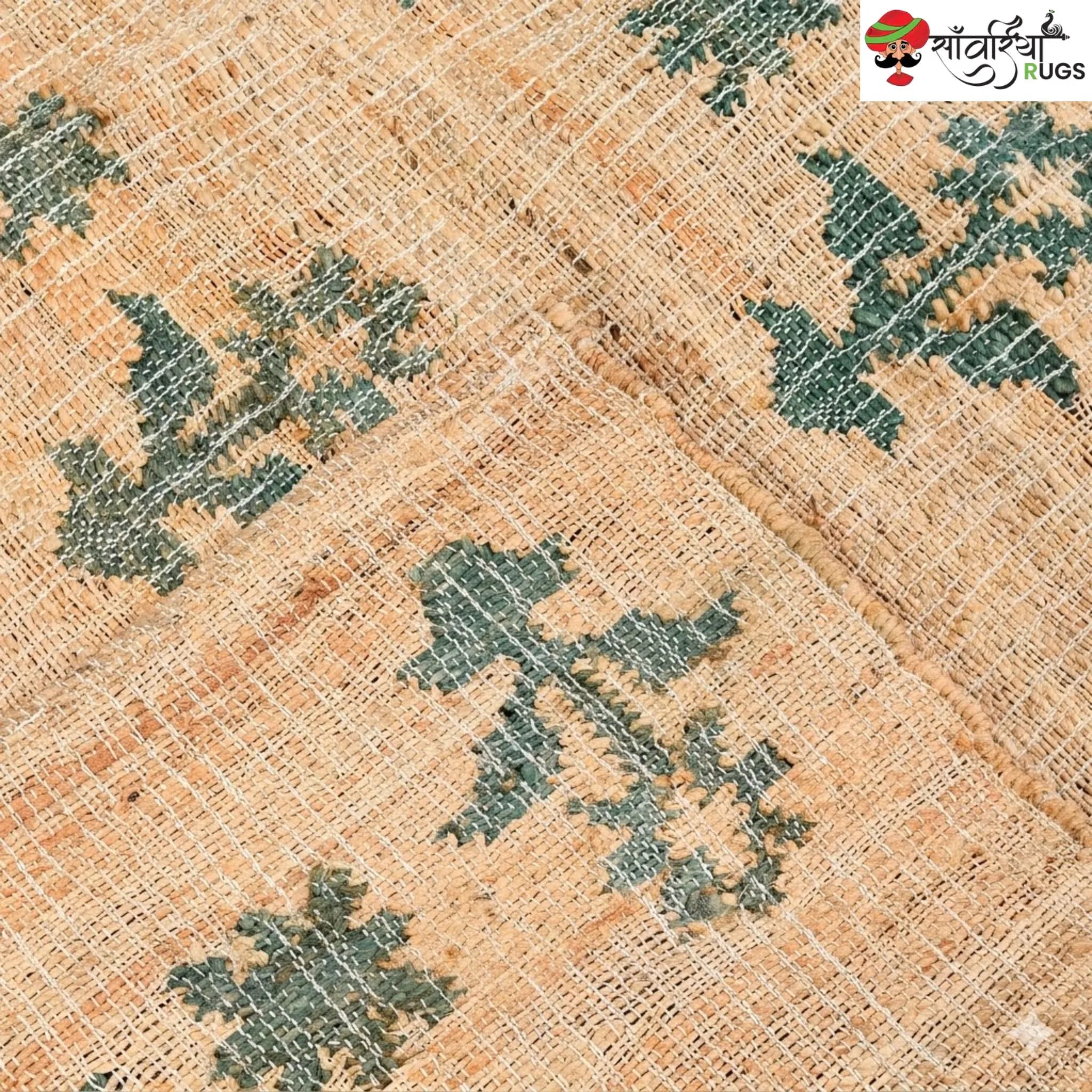 Handmade Cotton Jute Rug – Vintage Style with Natural Fringes