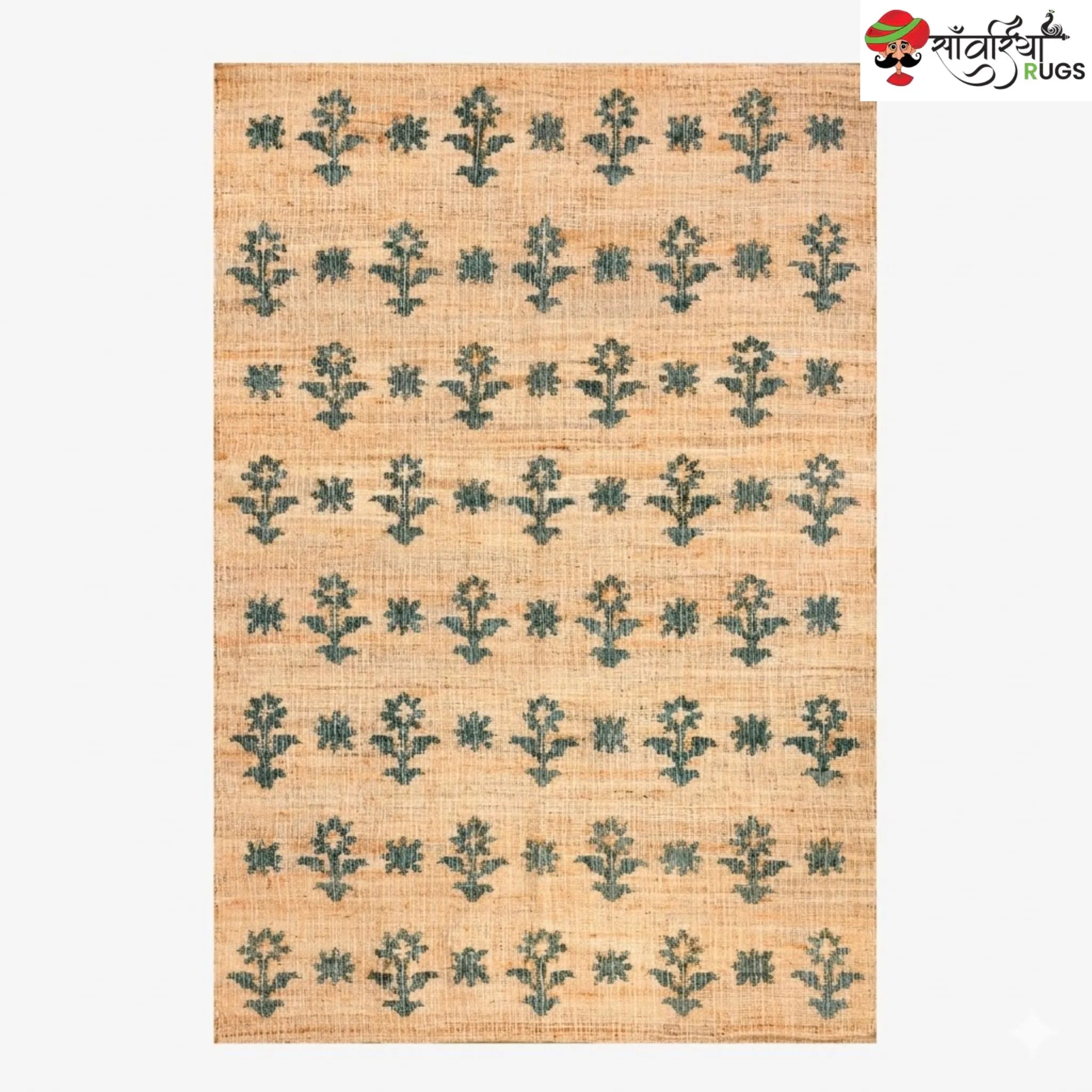 Handmade Cotton Jute Rug – Vintage Style with Natural Fringes