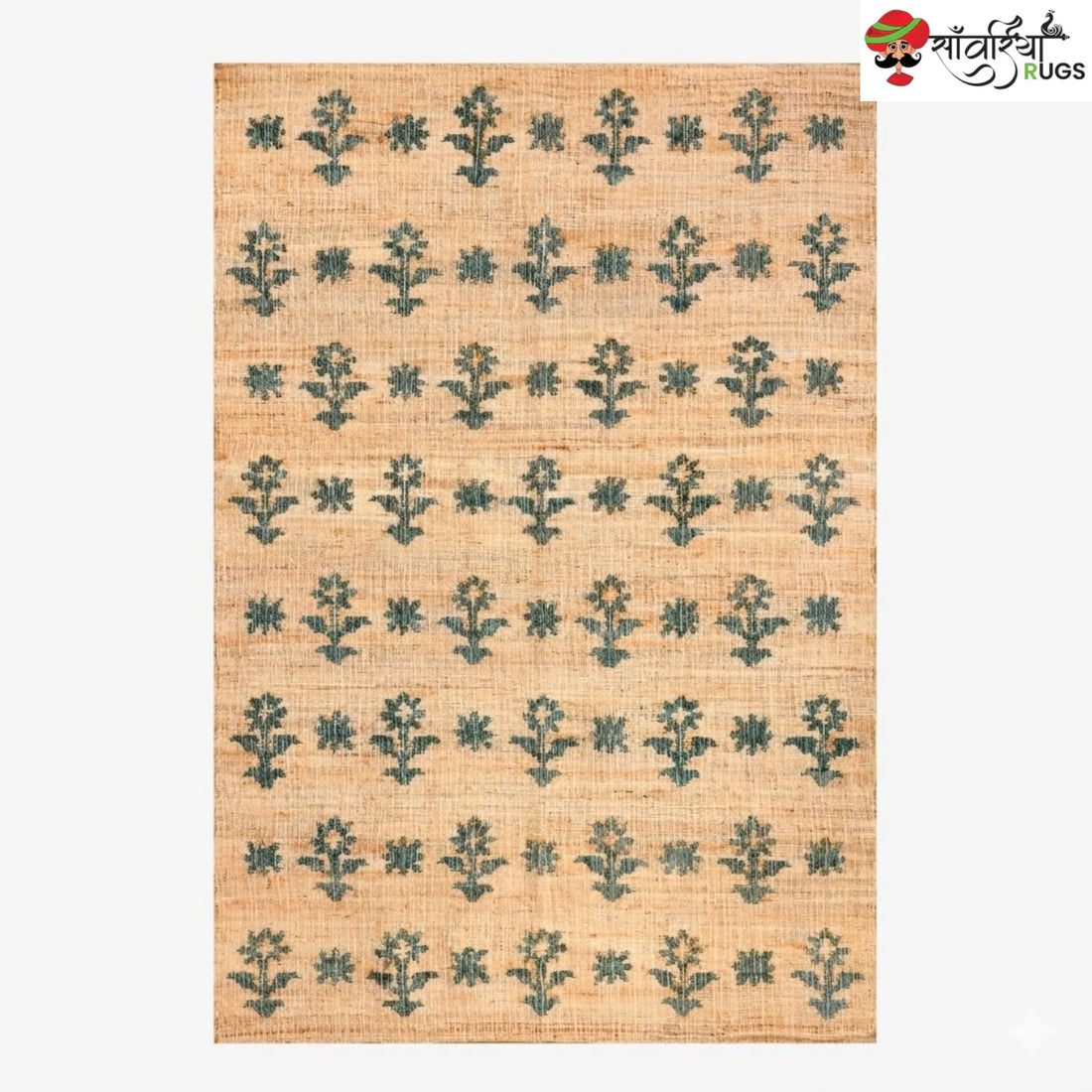 Handmade Cotton Jute Rug – Vintage Style with Natural Fringes