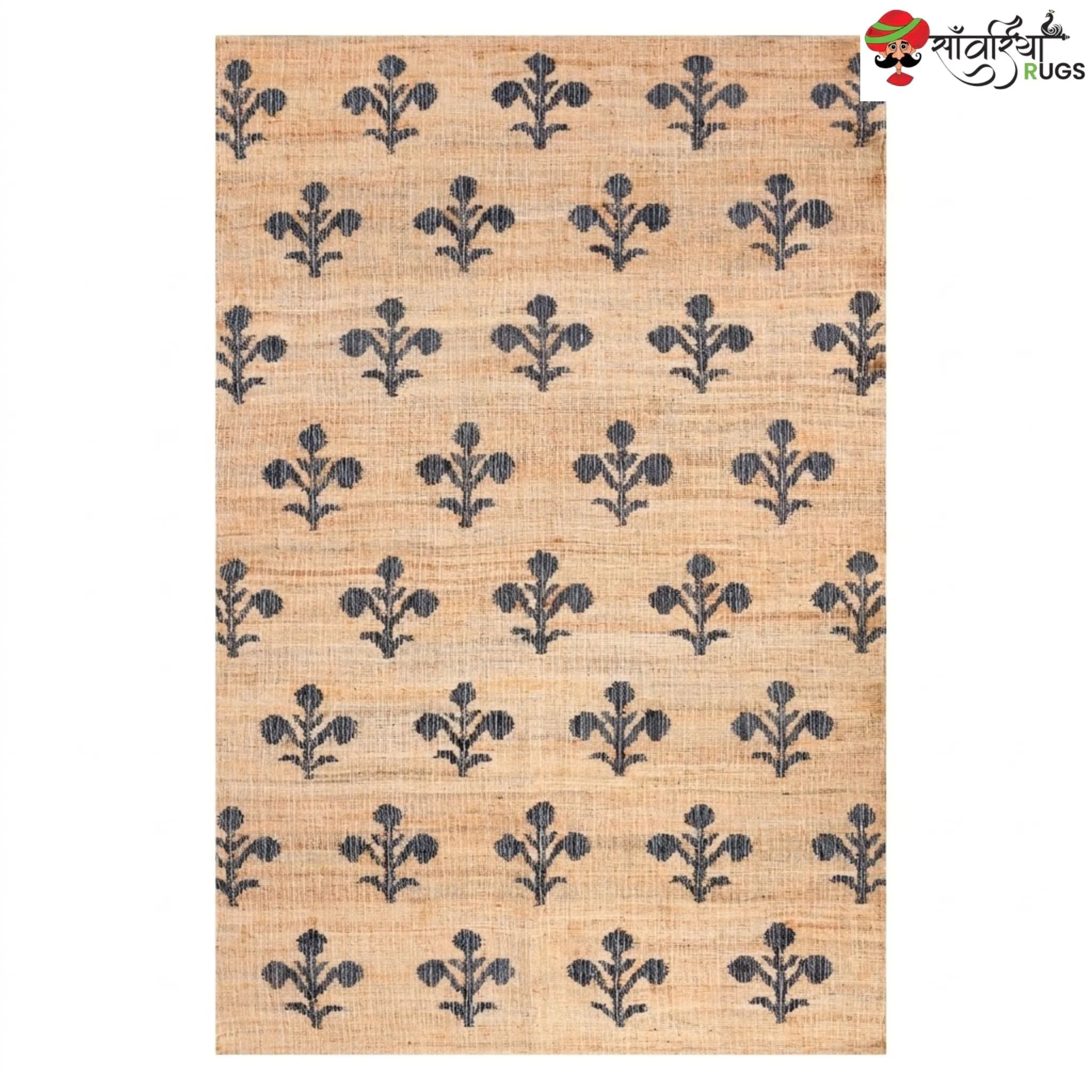 Handmade Cotton Jute Rug – Vintage Style with Natural Fringes