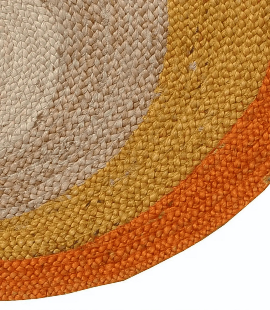 Handwoven Multicolor Gradient Round Jute Rug – Braided Boho Design