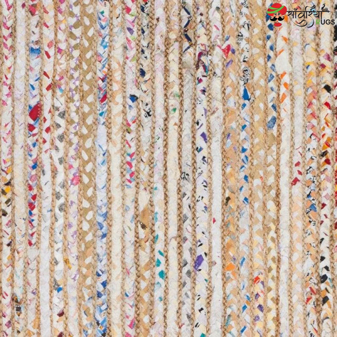 Braided Rug Runner – Multicolor Boho Chindi Carpet