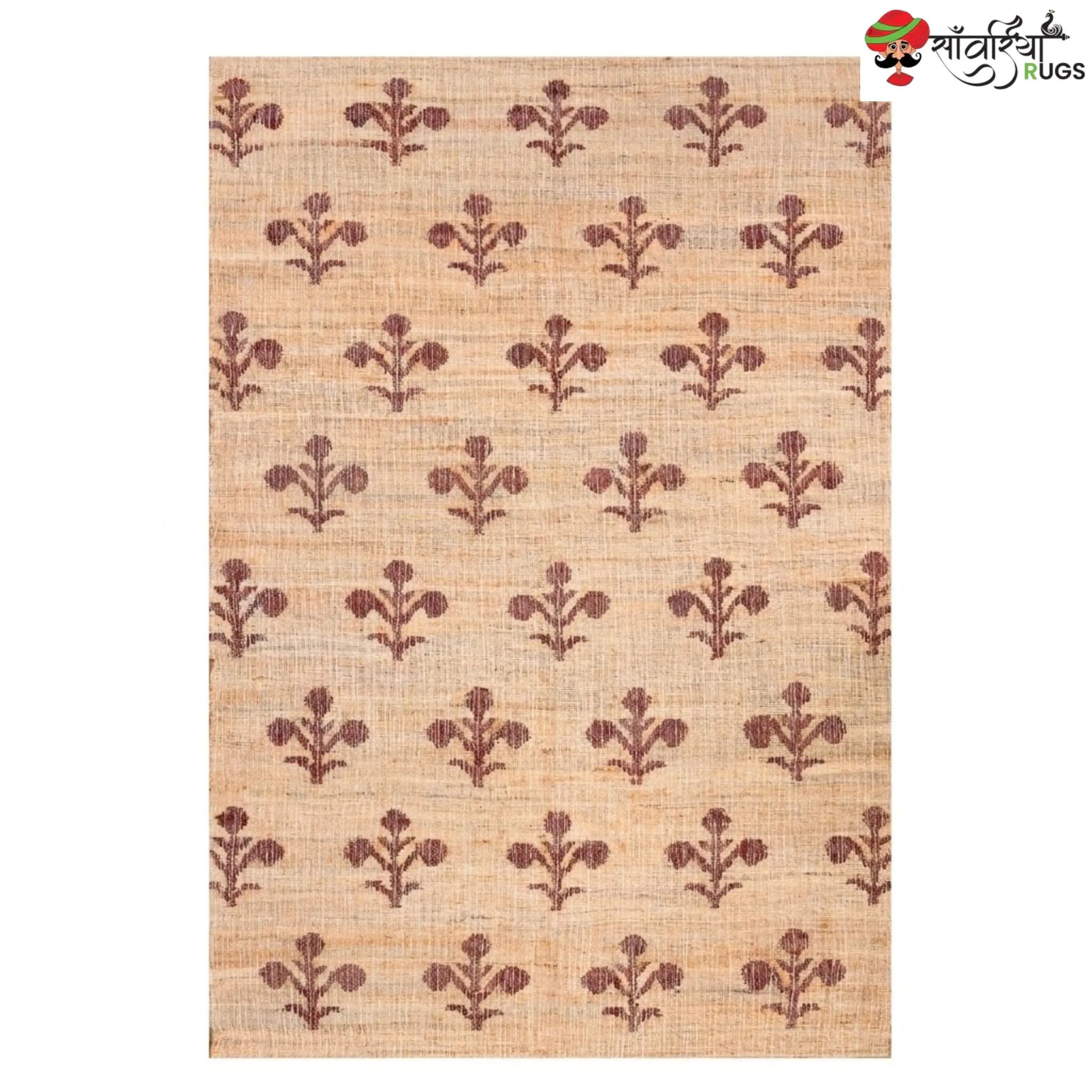 Handmade Cotton Jute Rug – Vintage Style with Natural Fringes