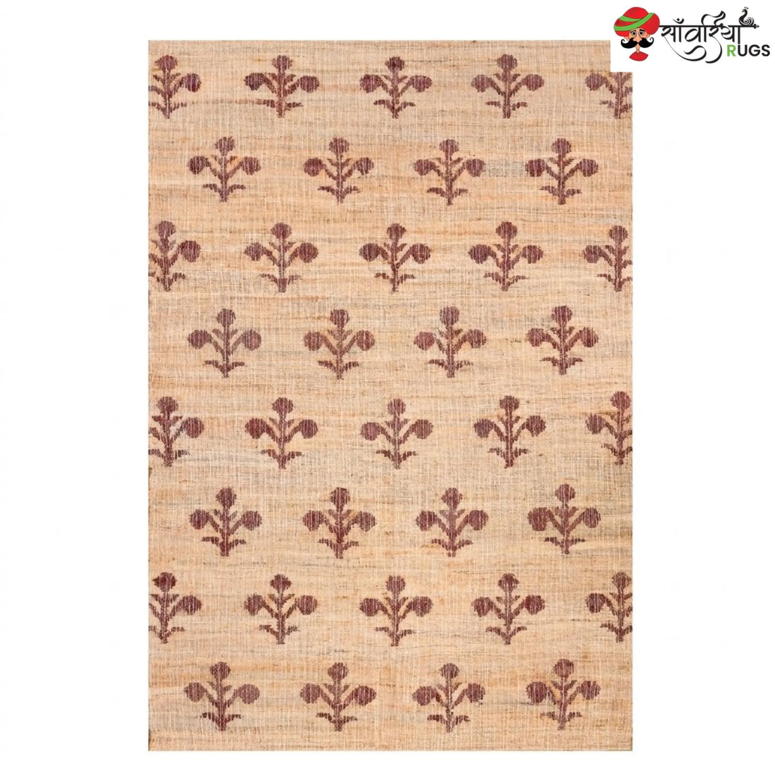 Handmade Cotton Jute Rug – Vintage Style with Natural Fringes