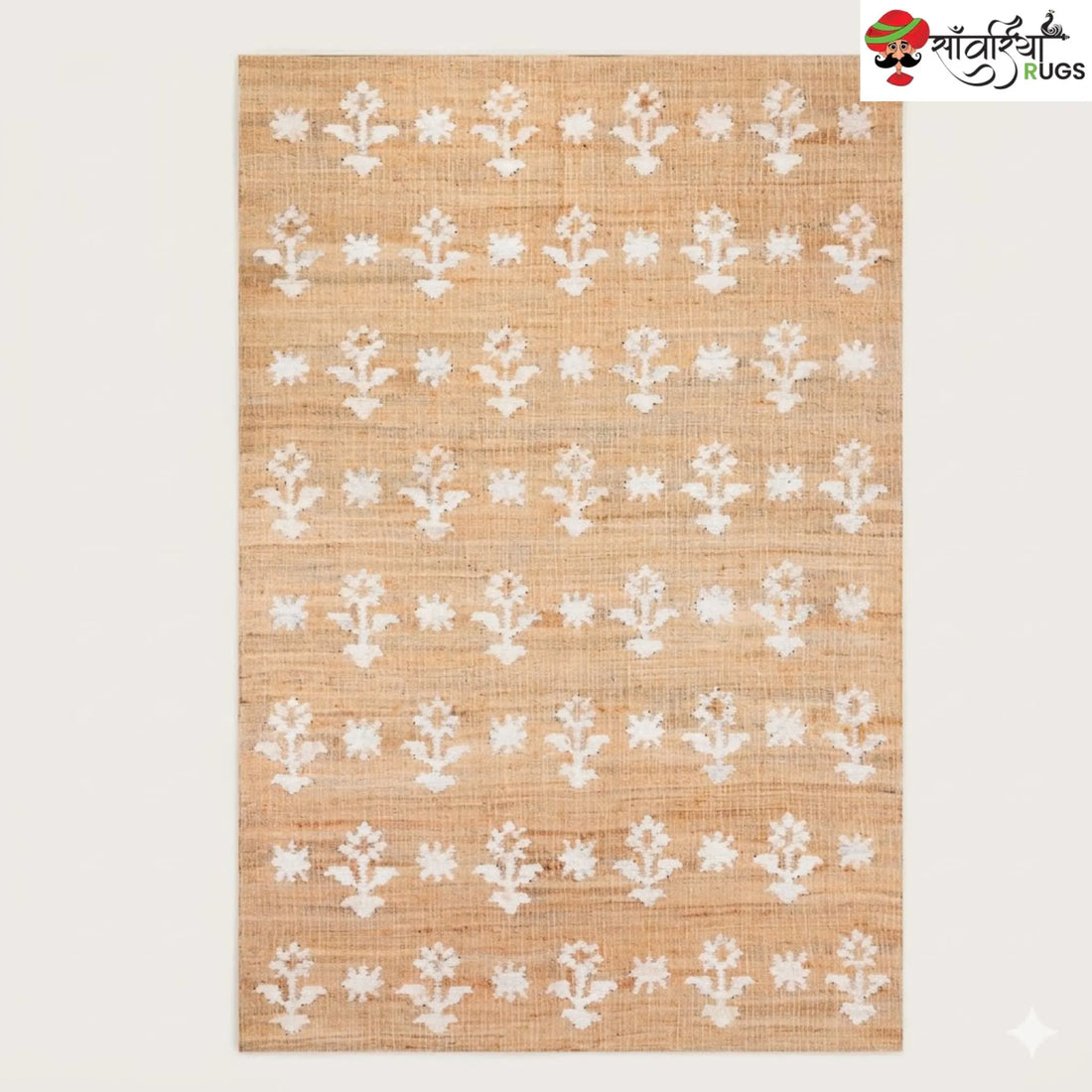 Handmade Cotton Jute Rug – Vintage Style with Natural Fringes