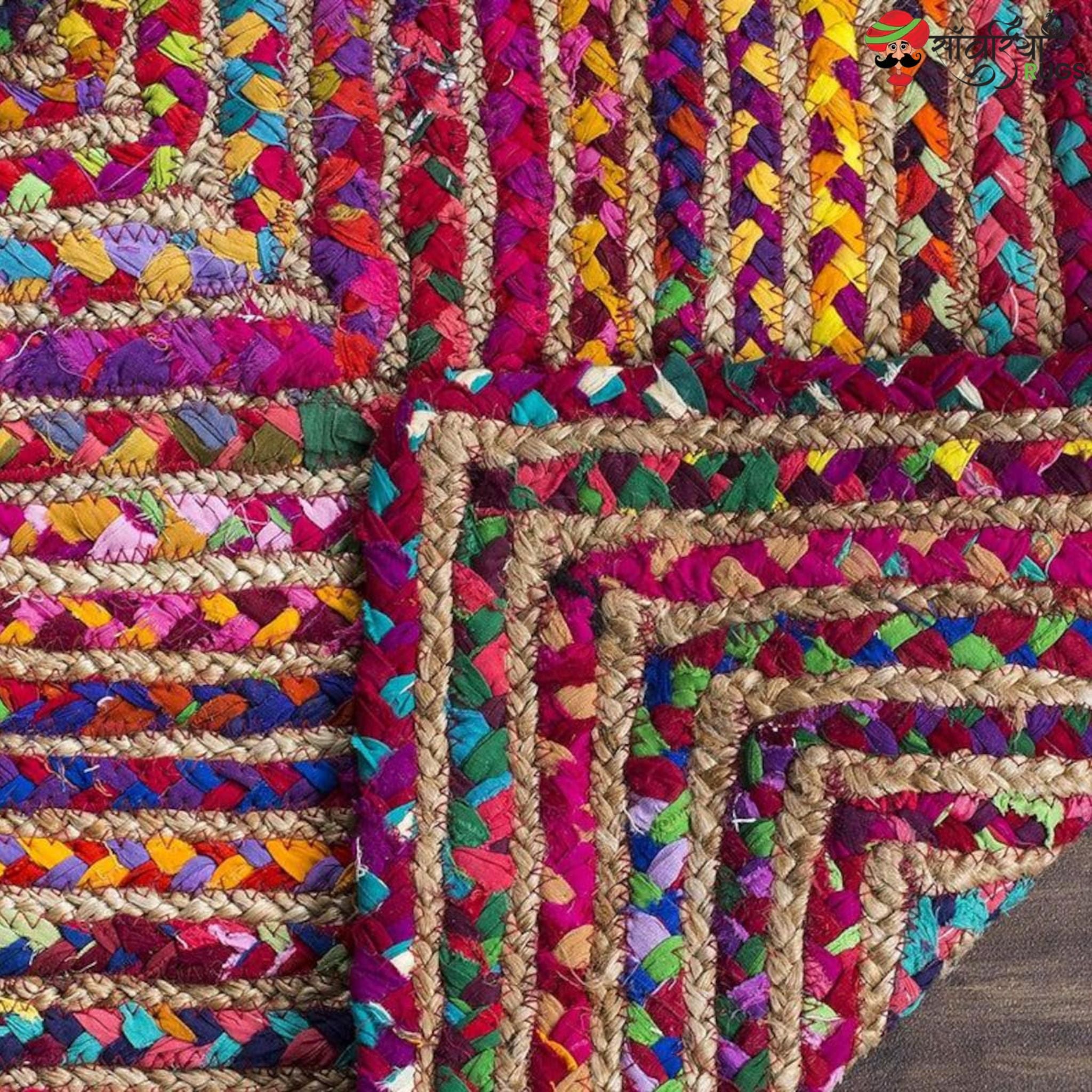 Braided Rug Runner – Multicolor Boho Chindi Carpet