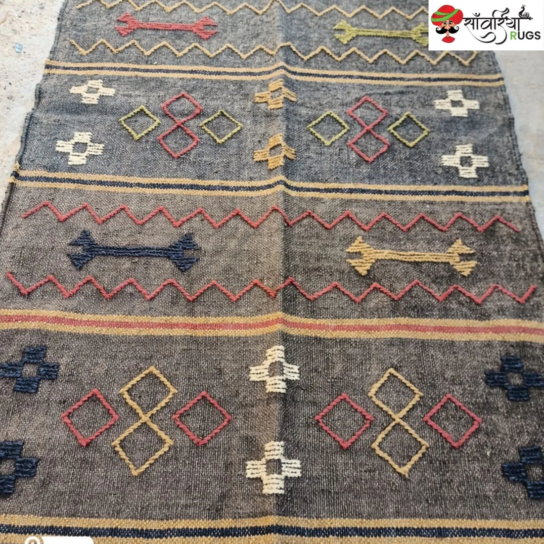 Handwoven Wool Jute Kilim Dhurrie Rug – Sanwariya Rugs