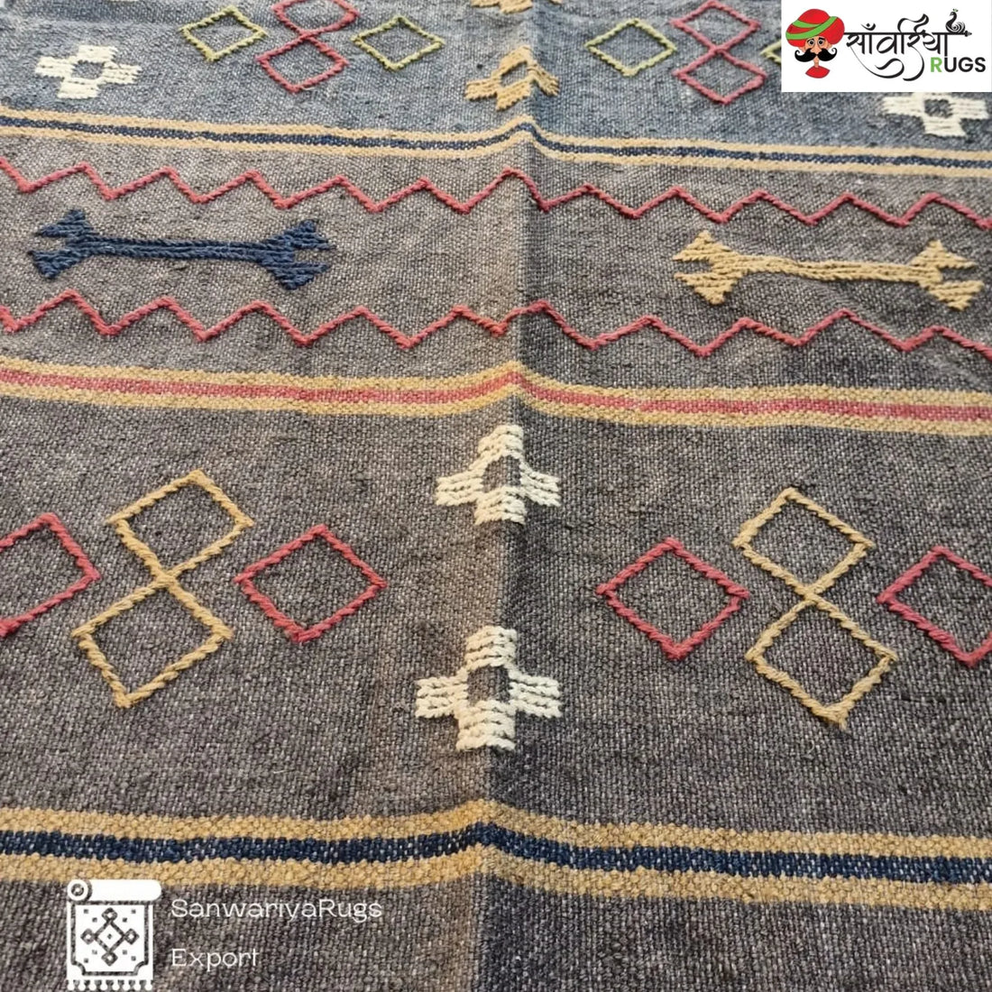 Handwoven Wool Jute Kilim Dhurrie Rug – Sanwariya Rugs
