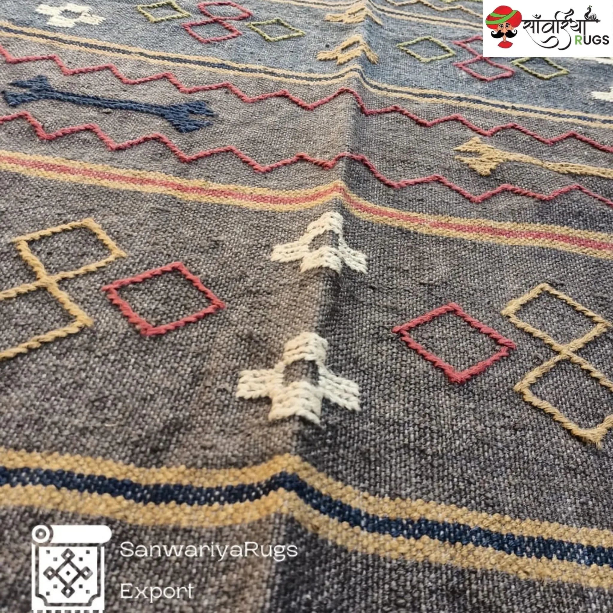Handwoven Wool Jute Kilim Dhurrie Rug – Sanwariya Rugs