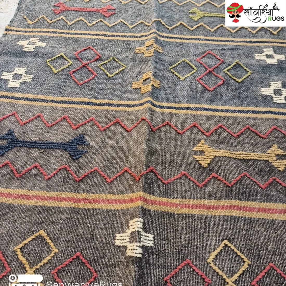 Handwoven Wool Jute Kilim Dhurrie Rug – Sanwariya Rugs