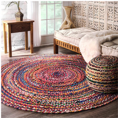 chindi Round Rug, Braided Jute Rug, Bohemian Rug, Custom Size Rug, Boho Decor Rug, Round Jute Rug, Eco Friendly Rug, Large Rug