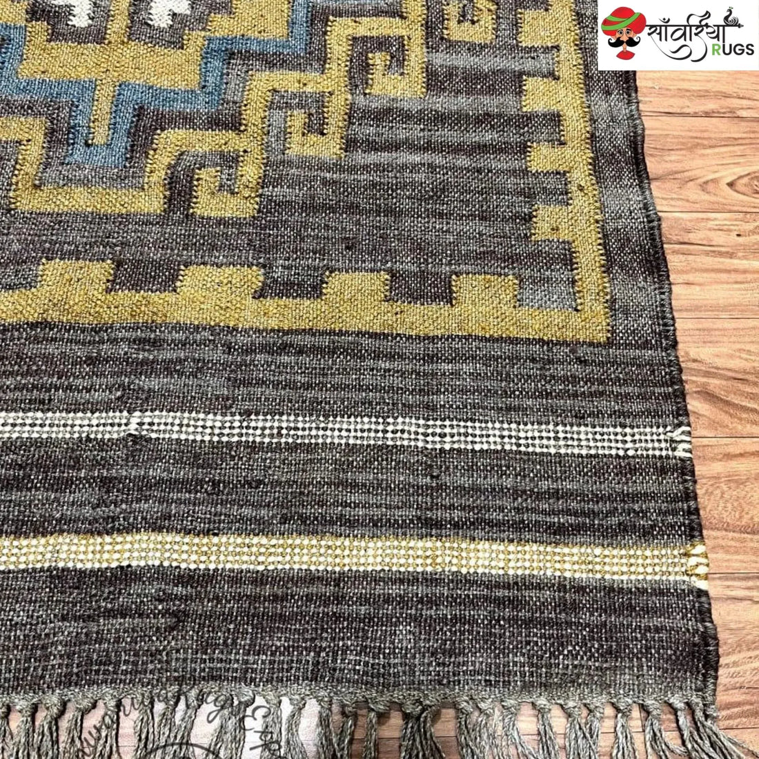 Sanwariya Rugs Handwoven Wool Jute Kilim Rug