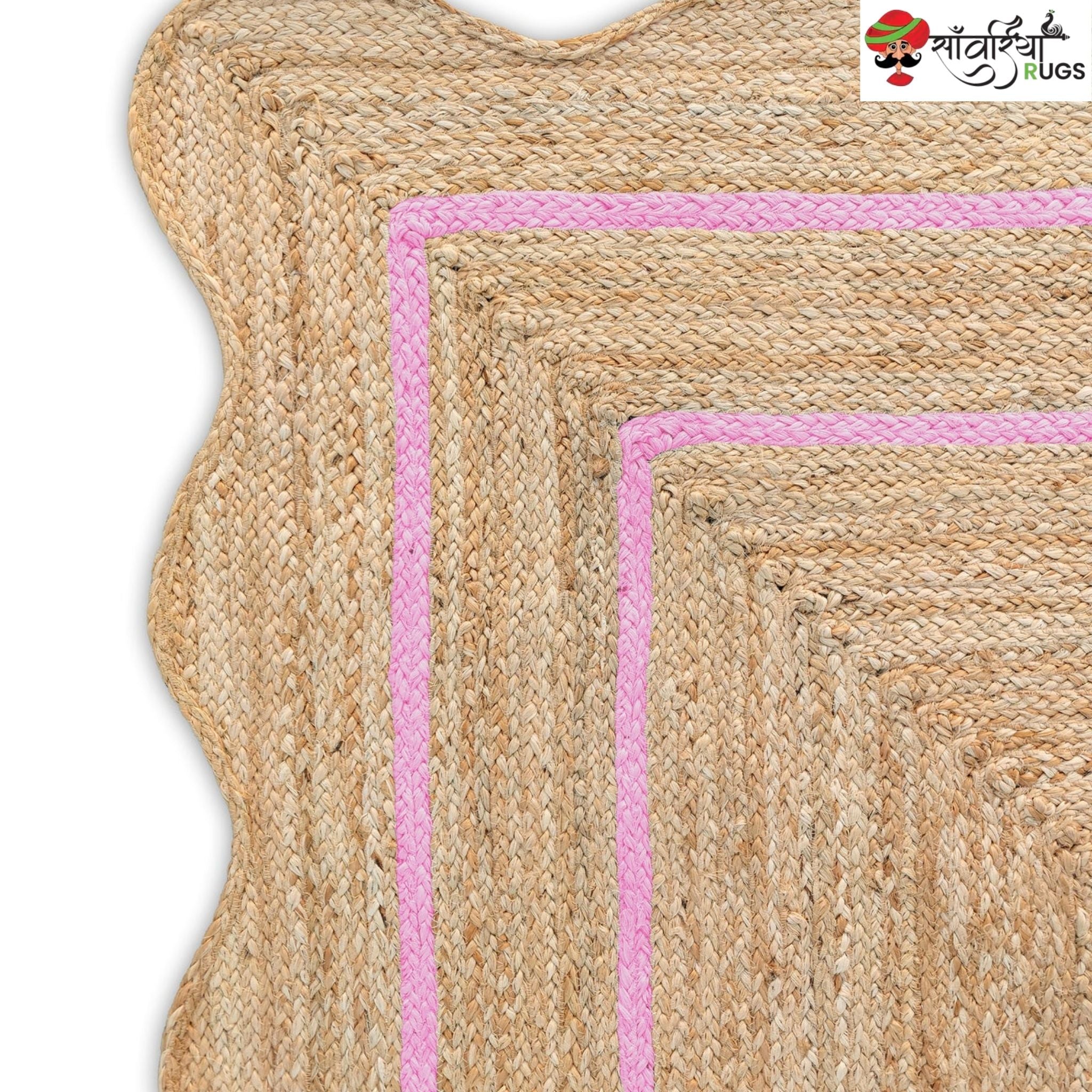 Weaving Village Wave Scalloped Natural Jute Rug – Multicolor