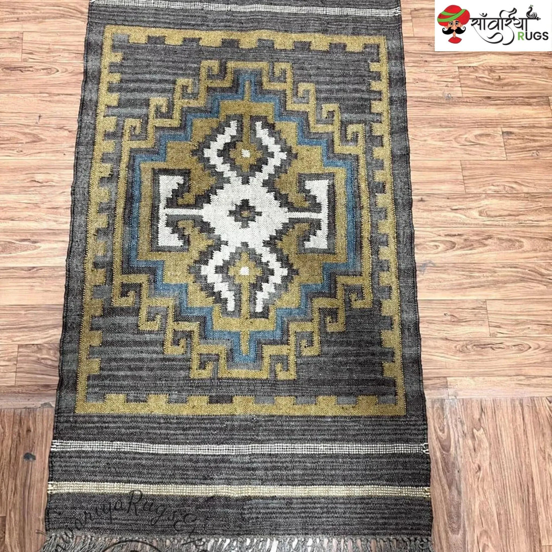 Sanwariya Rugs Handwoven Wool Jute Kilim Rug
