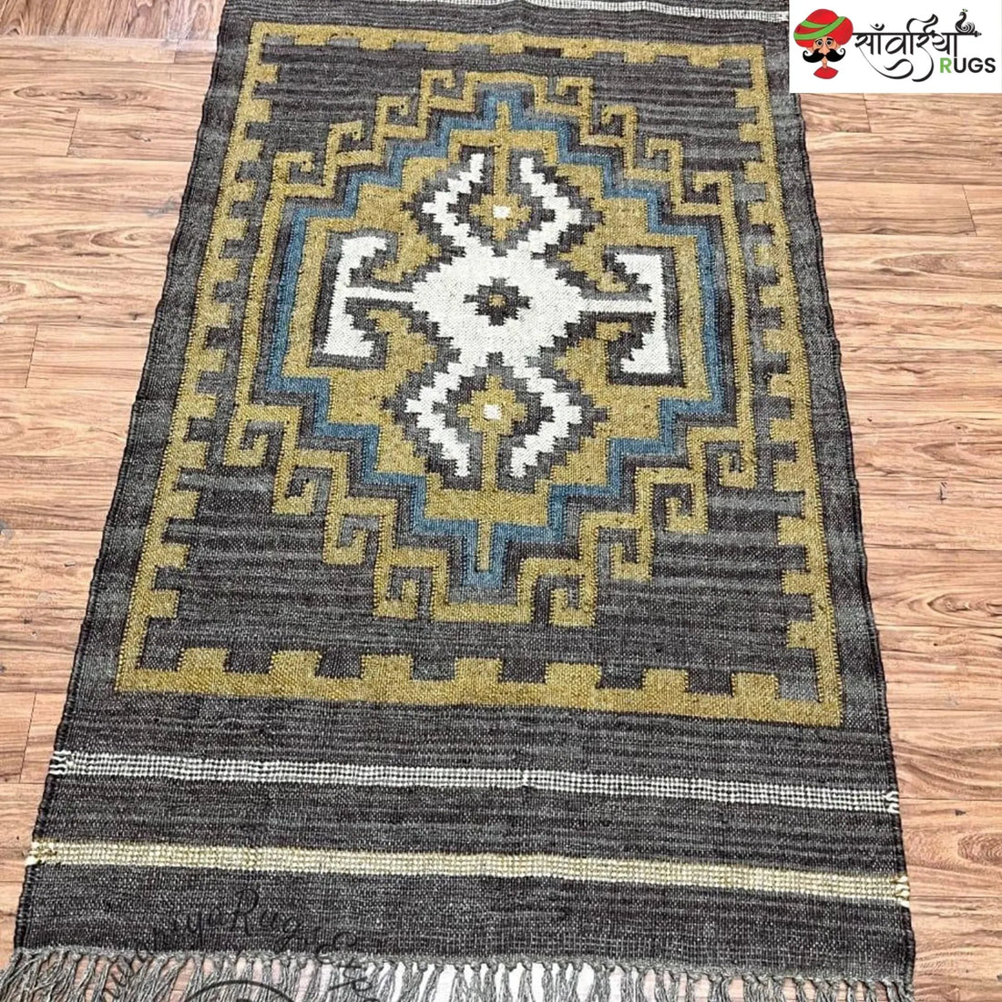 Sanwariya Rugs Handwoven Wool Jute Kilim Rug