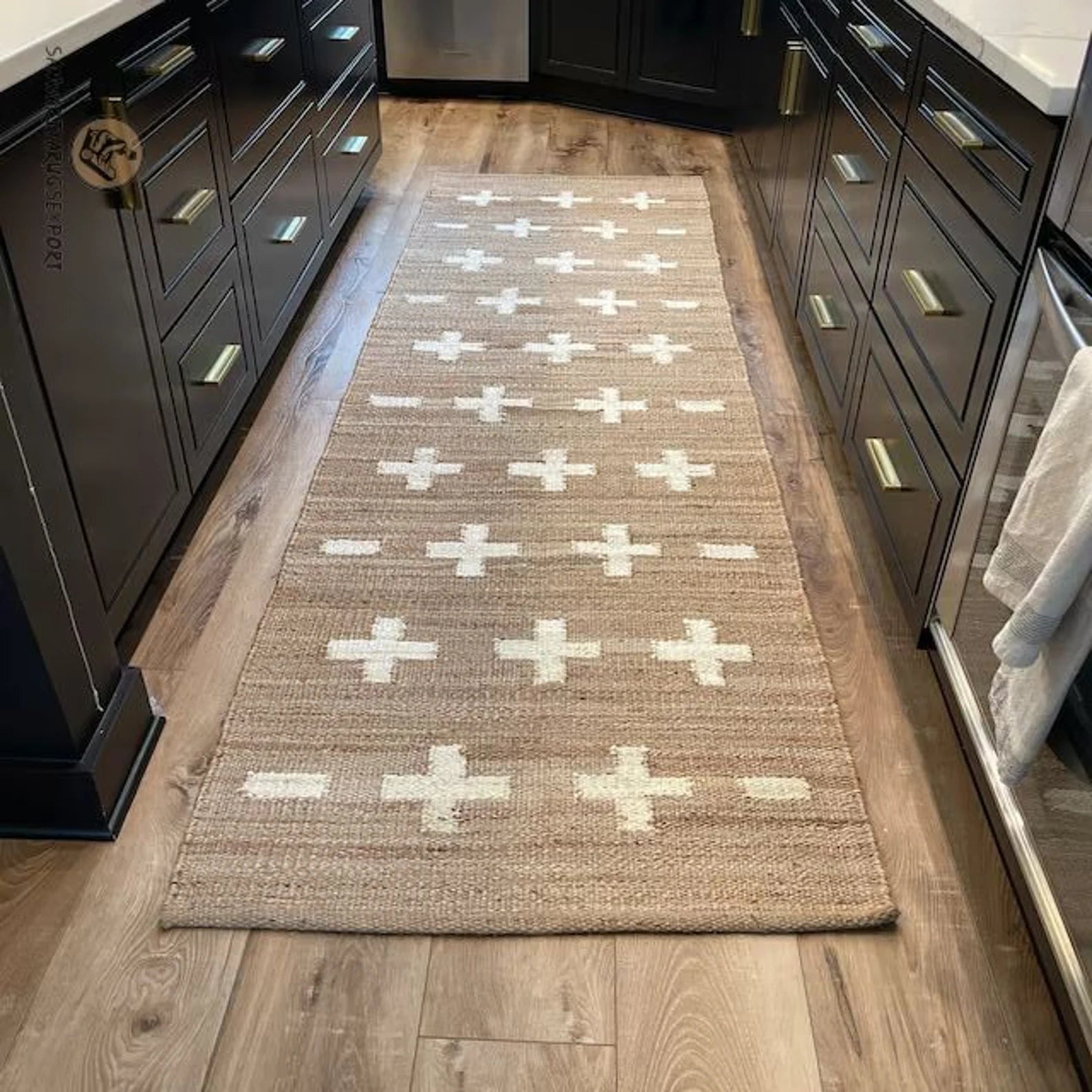 Handmade Natural & White Jute Rug – Eco-Friendly Area Rug