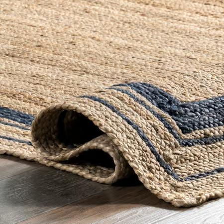 Braided Handmade Natural Jute with black border Rectangle (Copy)