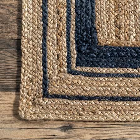 Braided Handmade Natural Jute with black border Rectangle (Copy)