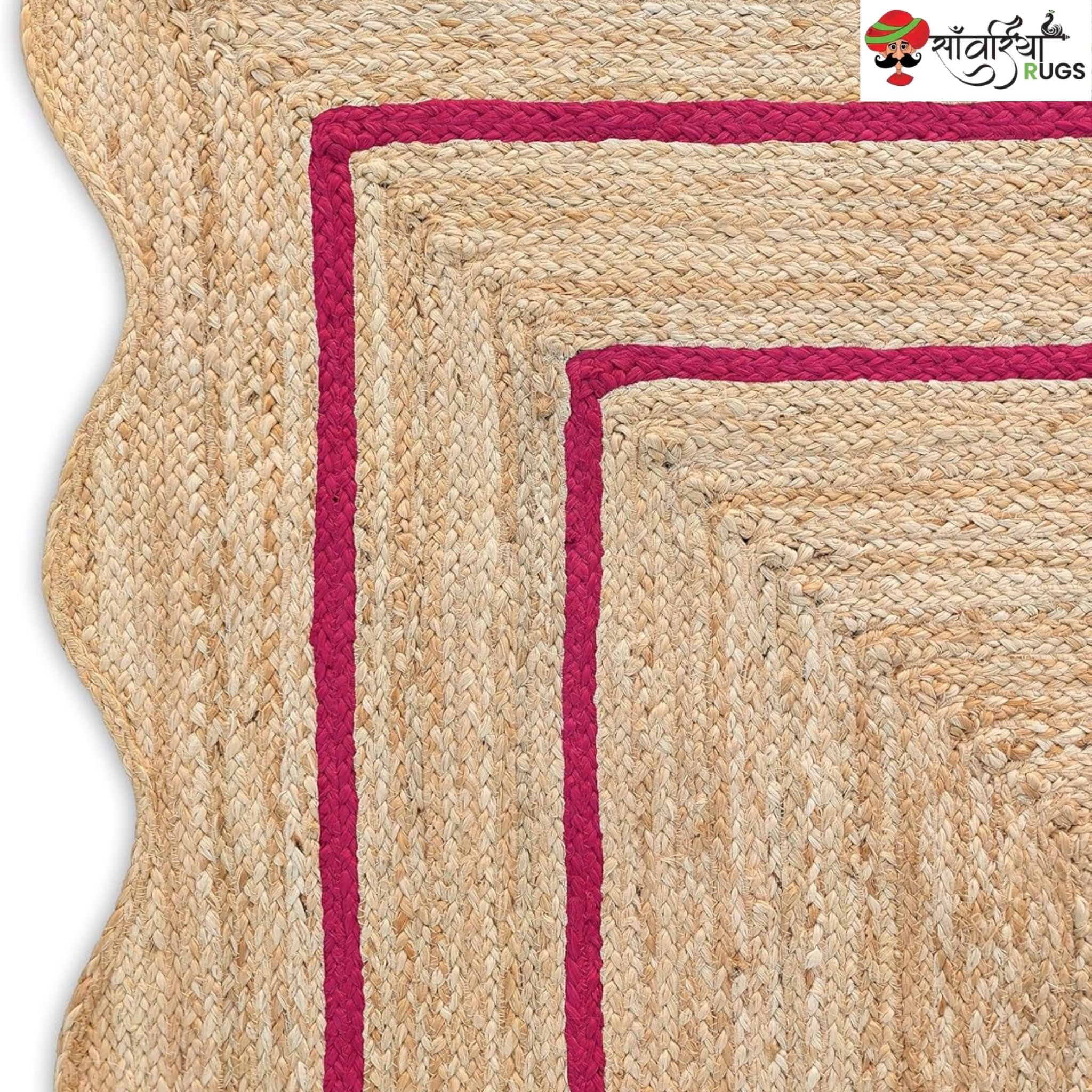 Weaving Village Wave Scalloped Natural Jute Rug – Multicolor