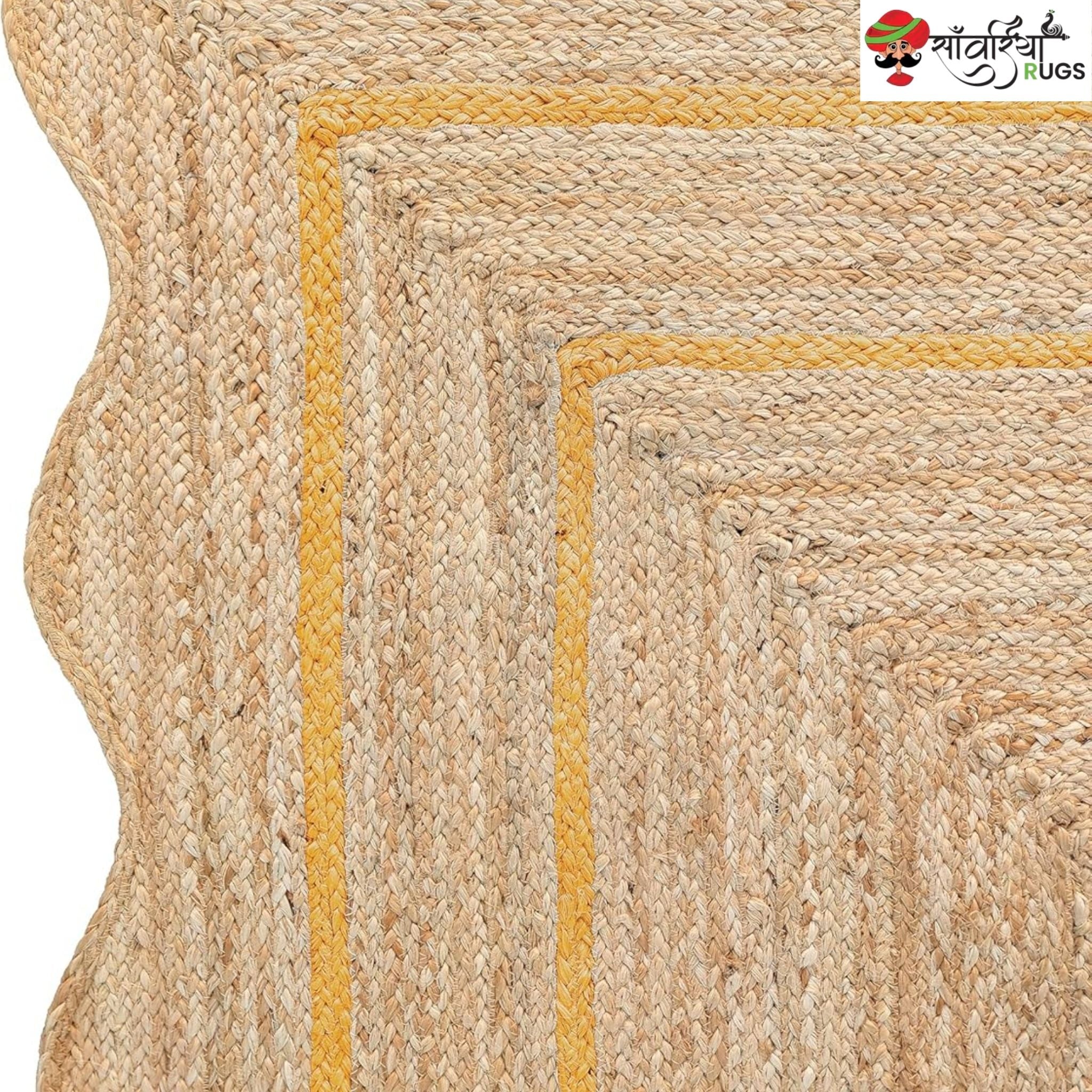 Weaving Village Wave Scalloped Natural Jute Rug – Multicolor