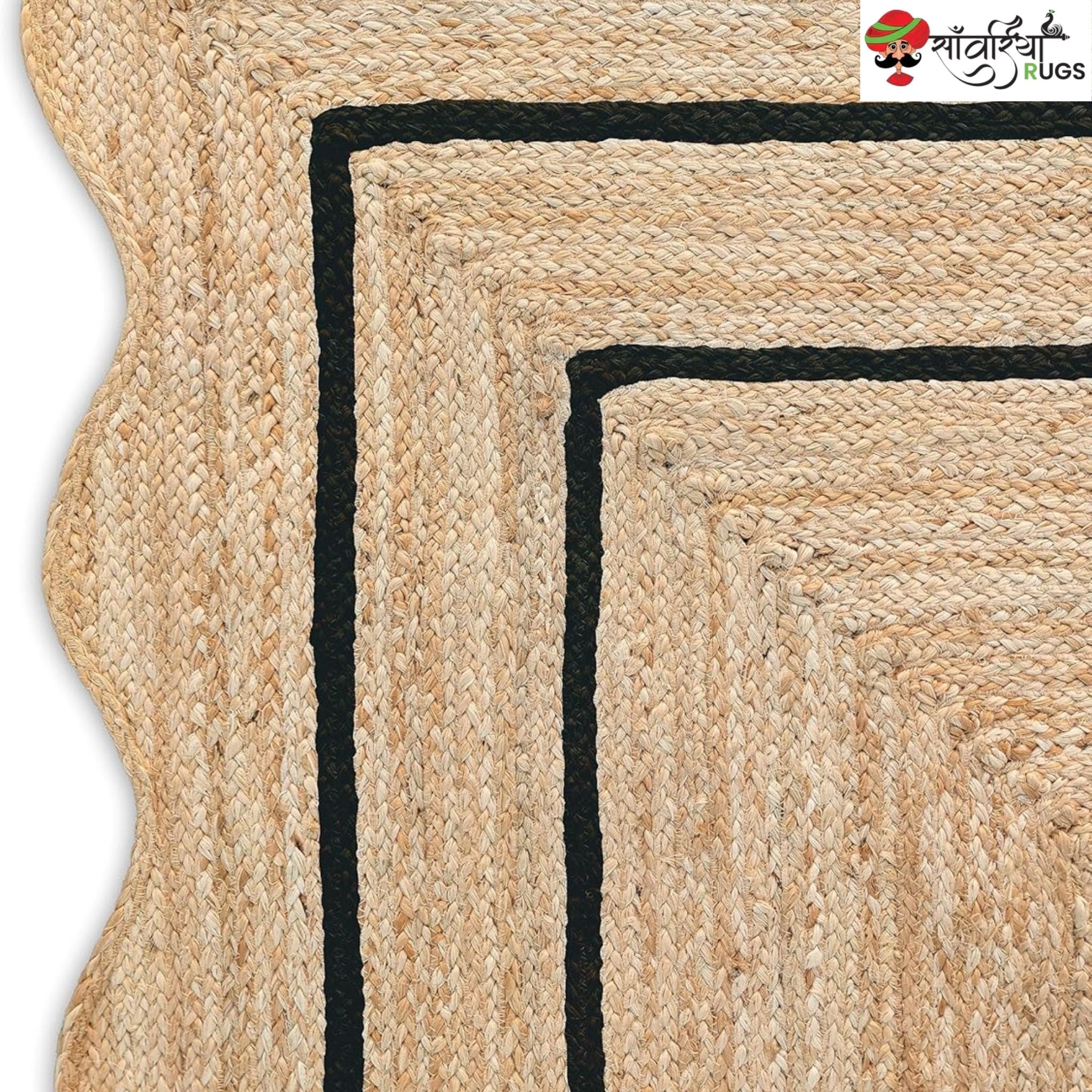 Weaving Village Wave Scalloped Natural Jute Rug – Multicolor
